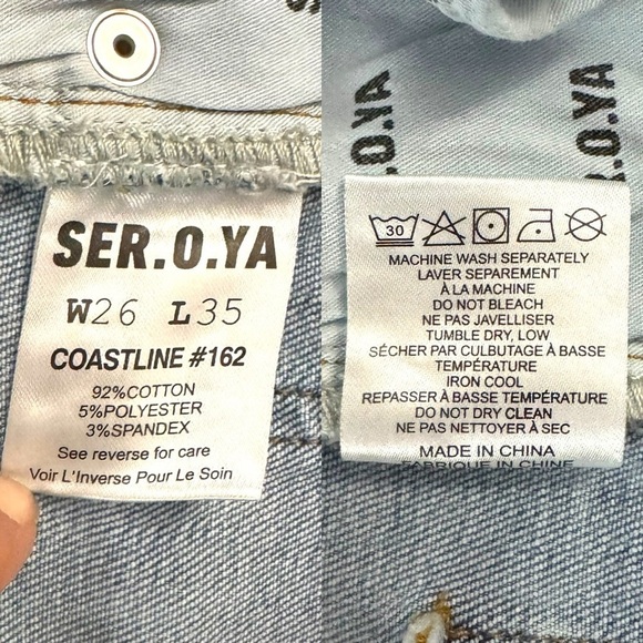 SER.O.YA Demi Mid Rise Flare Leg Denim Blue Jeans Retro 26 - Picture 6 of 16